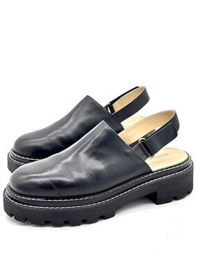 Poppy Barley Black Leather Platform Sandals